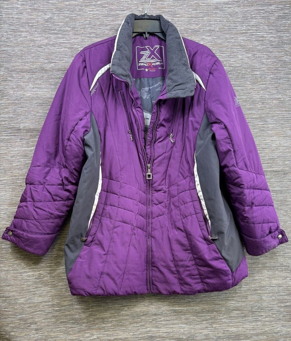 ZeroXposur Jacket Womens Sz XL Purple Colorblock Ski Insulated Full Zip Pockets